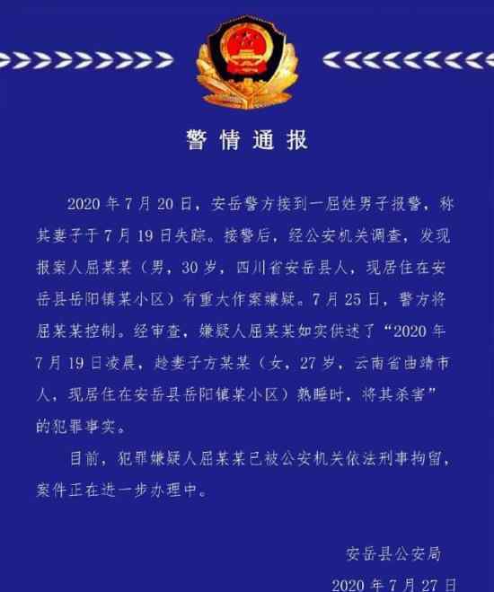 四川安岳男子趁妻子熟睡将其杀害 官方如何回应