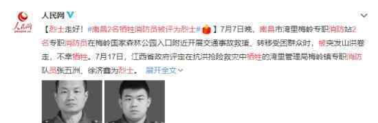 南昌2名牺牲消防员被评为烈士 英雄一路走好