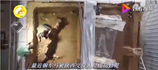 陕西成功修复2800年前的青铜豪车 或属礼仪用车