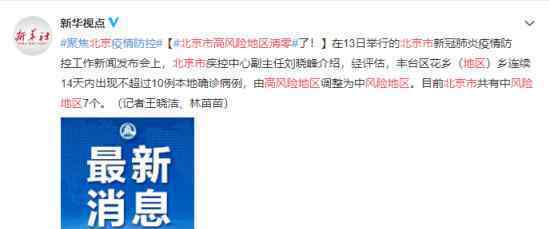 北京市高风险地区清零 中风险地区仅剩7个