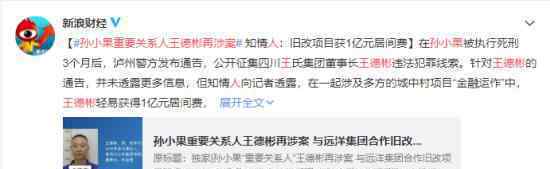 孙小果重要关系人王德彬再涉案 具体什么情况