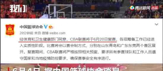CBA联赛6月20日复赛 具体什么情况