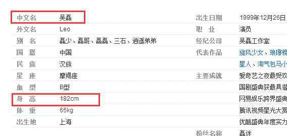 吴磊多高 吴磊身高有一米八吗