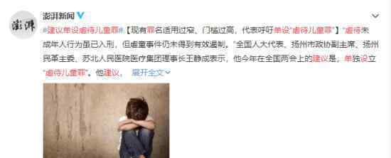 建议单设虐待儿童罪 具体建议有哪些内容
