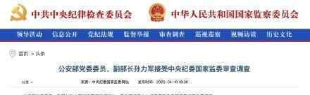 公安部副部长孙力军被查 孙力军个人资料简介