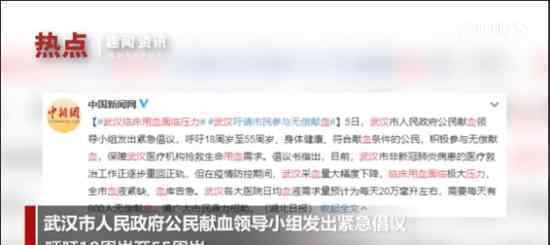 武汉用血面临压力 向社会发布无偿献血倡议