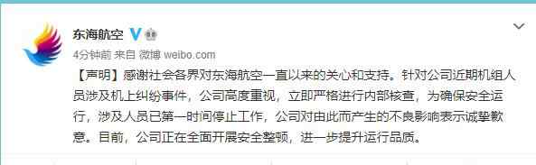 机长与乘务长互殴?东海航空回应：涉及人员停止工作 真相到底是怎样的？