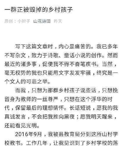 女教师质疑乡村教育风波后续 事情经过是怎样的