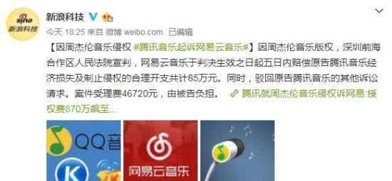 腾讯就侵权诉网易什么情况此事因周杰伦而起具体详情
