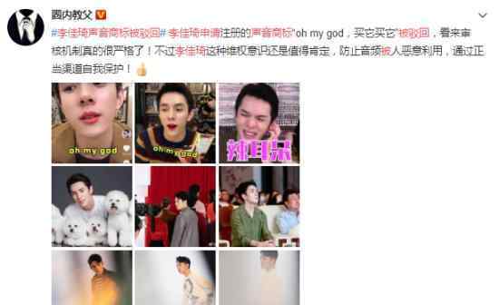 李佳琦声音商标被驳回 这是什么情况