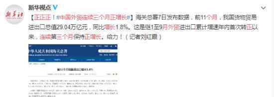 中国外贸连续三个月正增长 最新数据报告
