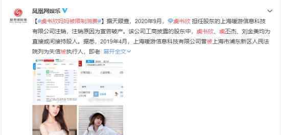 虞书欣妈妈被限制消费 发生了什么事具体是什么情况