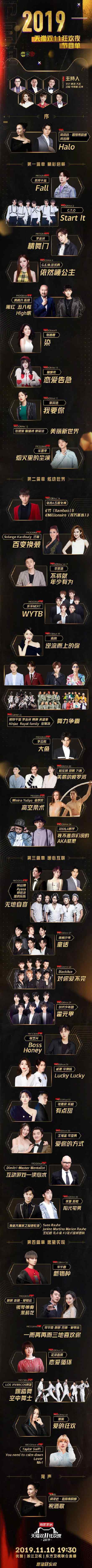 天猫双11狂欢夜 众多顶级流量明星云集 你最喜欢谁的表演