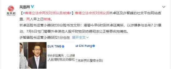 香港立法会两反对派议员被捕 到底发生什么事