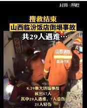 山西饭店坍塌29名死者中24人同村 现场情况如何