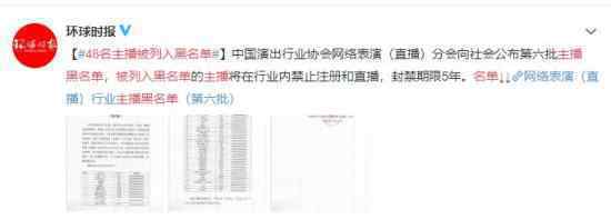 48名主播被列入黑名单 需要严格整顿监管