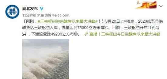 三峡枢纽迎建库以来最大洪峰 具体是什么情况