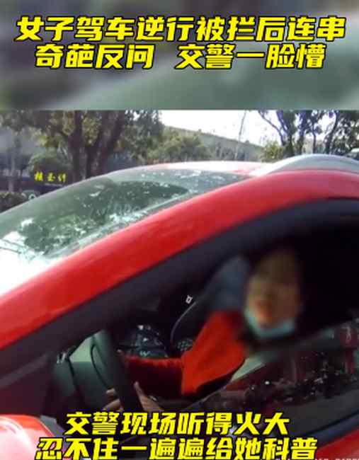 “不让就倒回去”？司机逆行被拦反问交警啥意思 网友吐槽：科一咋过的