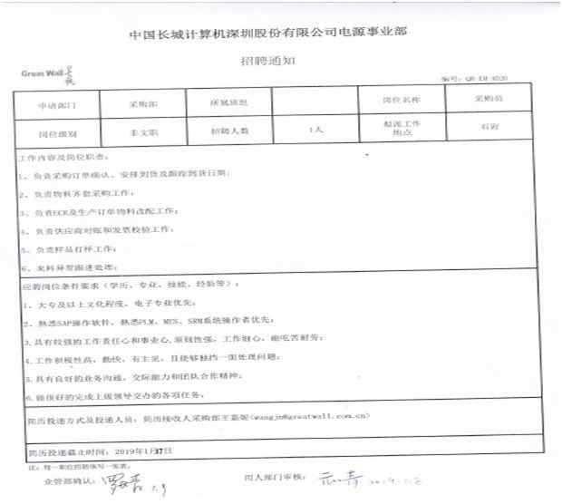 采购员招聘 内招通知-采购员
