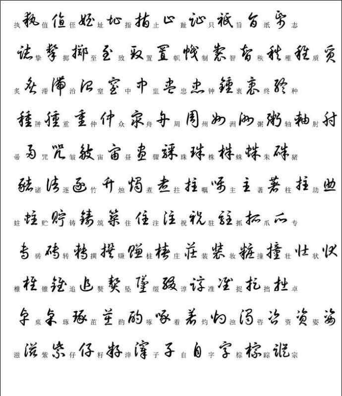 3500常用字 习字参考——3500个常用汉字草书写法示例