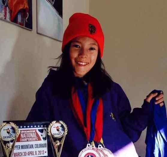 14岁混血少女滑雪称霸全美 有一口流利的中国话