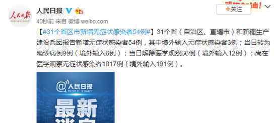 31省区市新增无症状感染者54例 还原事发经过及背后真相！
