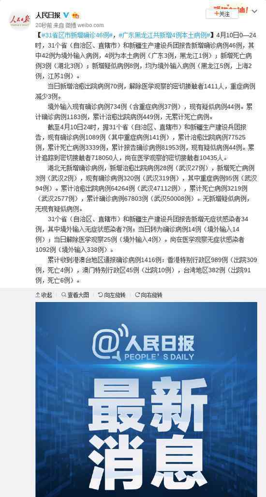 31省区市新增确诊病例46例 事件的真相是什么？