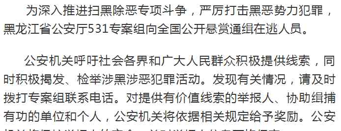 黑龙江大庆 共7人，大庆5人！省公安厅公开悬赏通缉在逃人员