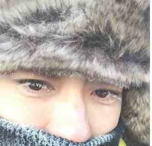 林志颖晒出自拍的“天然雪妆” 睫毛居然结霜了！