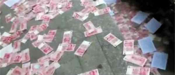 广西一酒店夜晚突降钞票雨，目击者称至少有三十万