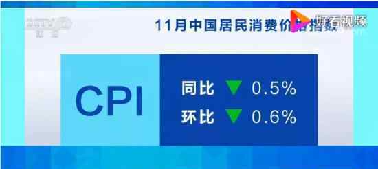 11月CPI同比下降0.5% 为什么会下降了