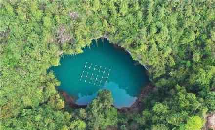 网传张家界天坑心湖被放养鱼网箱？官方：只有网箱 并没有养鱼