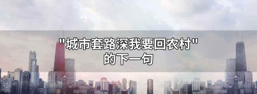 城市套路深我要回农村下一句