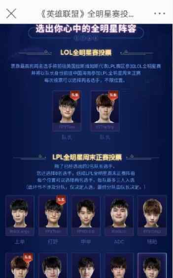 LPL全明星投票结果 谁获得了第一名得票率多少