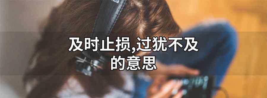 及时止损 过犹不及的意思