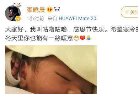 张晓晨升级当爸 张晓晨儿子小名叫什么儿子正面照