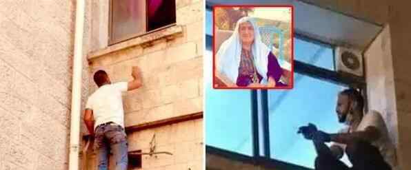 巴勒斯坦男子每日爬窗探望患新冠母亲 画面简直太让人泪目了