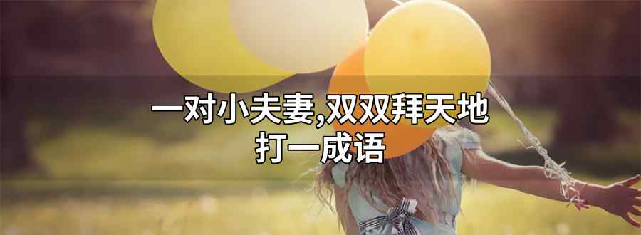 "一对小夫妻 双双拜天地 打一成语"