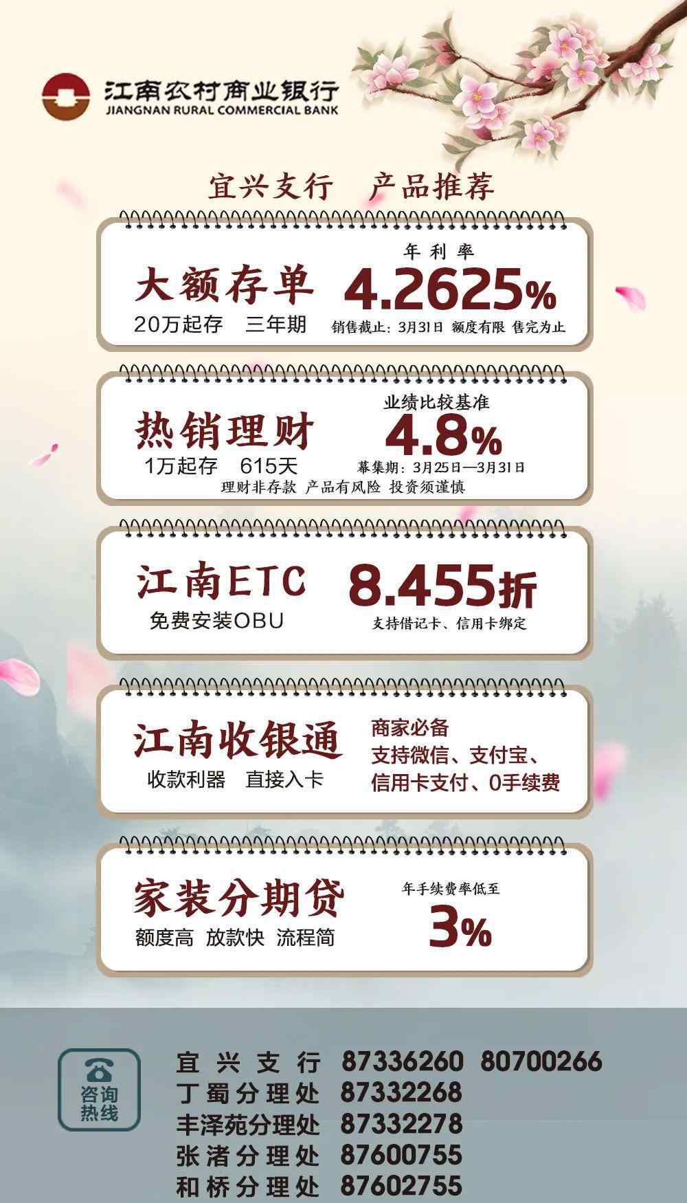江南农商行 春暖花开，江南农商行尽你所需～