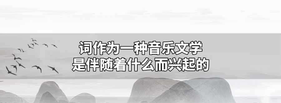 词作为一种音乐文学是伴随着什么而兴起的