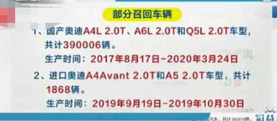 近40万辆奥迪车被召回 什么原因