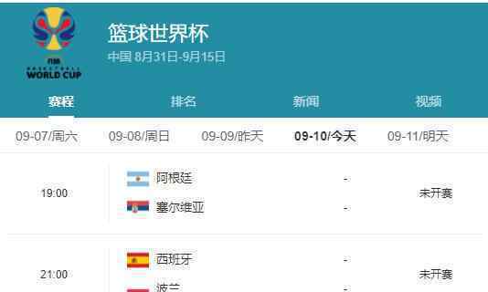 篮球世界杯八强 诞生 对阵出炉 具体情况