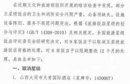 9家酒店取消星级 究竟是怎么回事