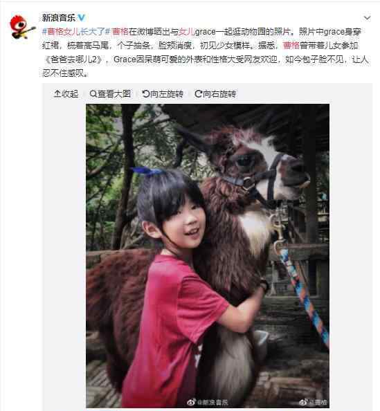 曹格女儿长大变好看了?包子脸不见了?