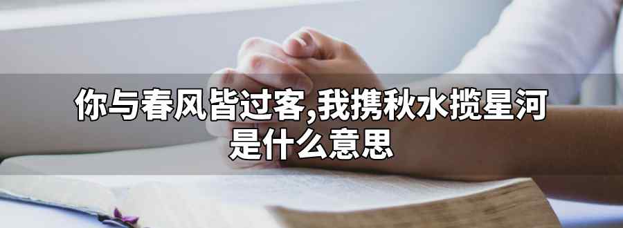 你与春风皆过客 我携秋水揽星河是什么意思