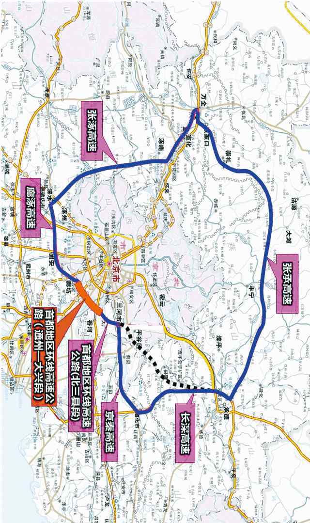 西安到北京多少公里 全长940公里的“北京大七环”月底贯通，直线距离相当于北京到西安！
