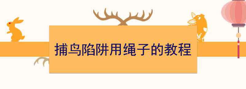 捕鸟陷阱用绳子的教程