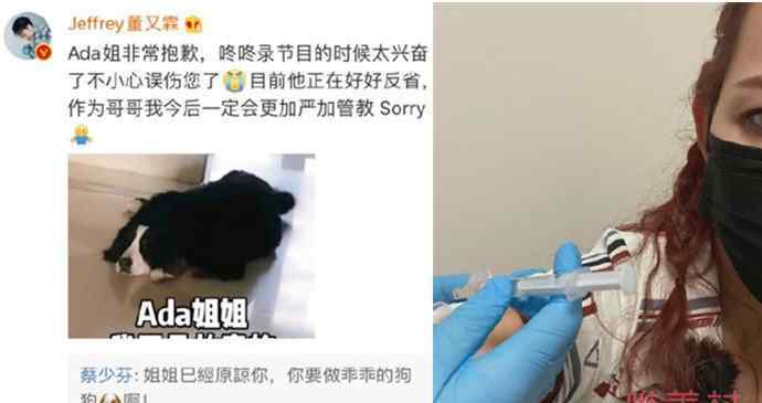董又霖为狗狗咬伤蔡少芬道歉 蔡少芬回复已经原谅它了