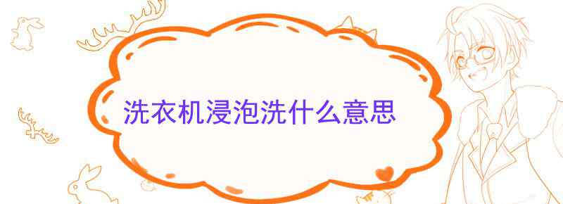 洗衣机浸泡洗什么意思