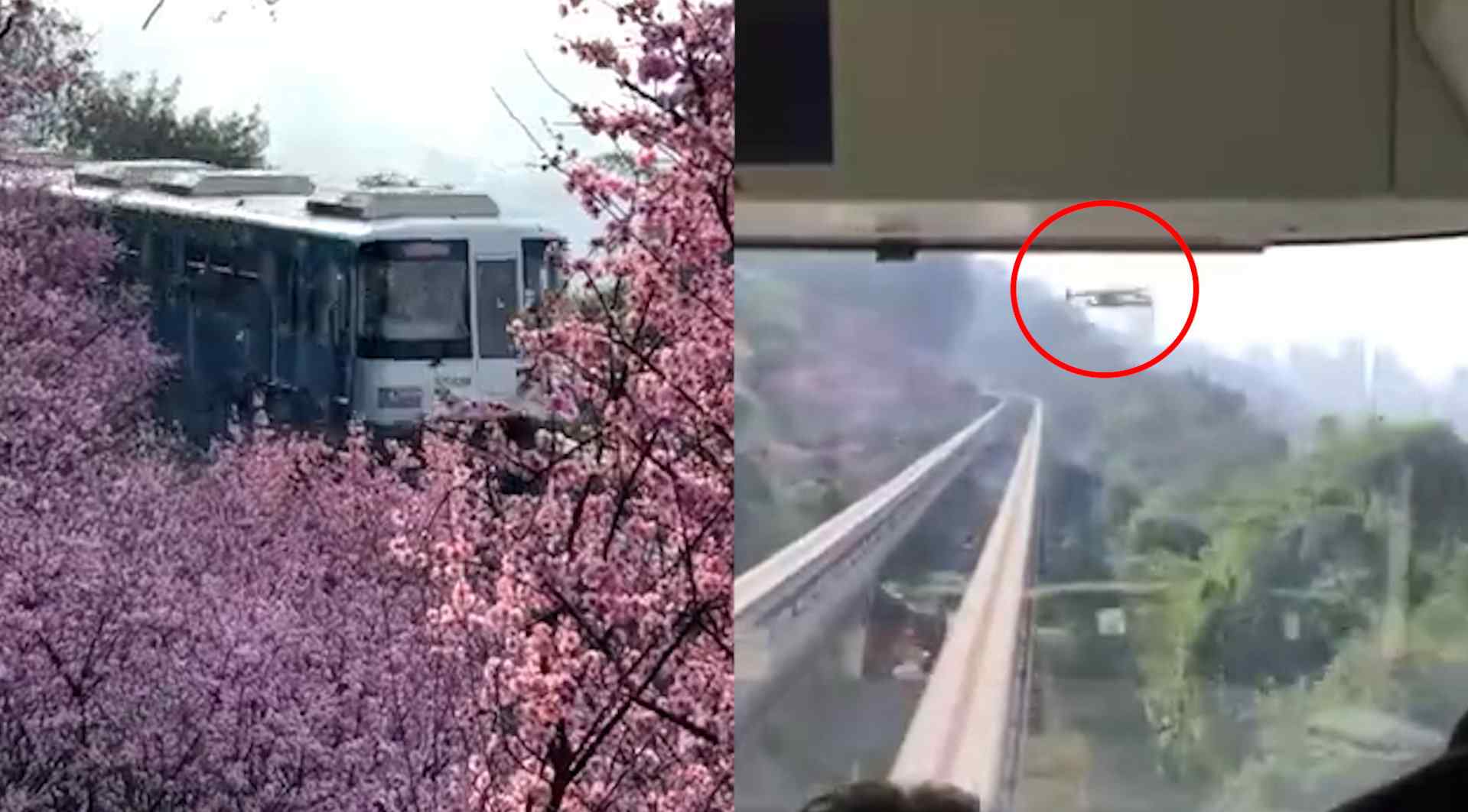 工作人员回应重庆轻轨遭无人机撞击 无人机撞轻轨